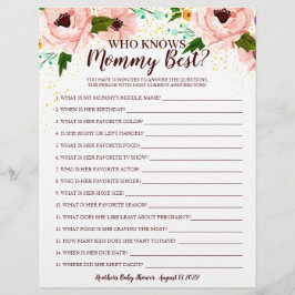 Spelet Baby Shower som känner till Mamma Confetti-