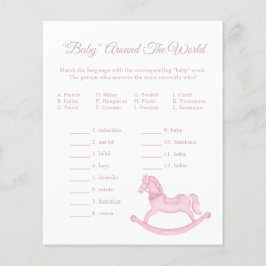 Spelet baby Värld runt - Rosa Shower Activity