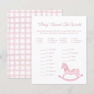 Spelet baby Värld runt - Rosa Shower Activity