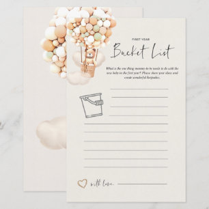 Spelet Bear Baby Shower - Bucket-lista