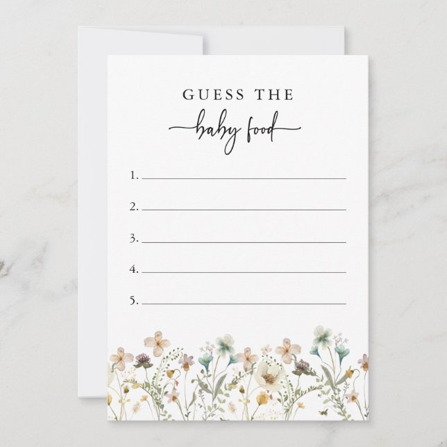 Spelet blommigt Baby Shower Inbjudningar (Framsida)