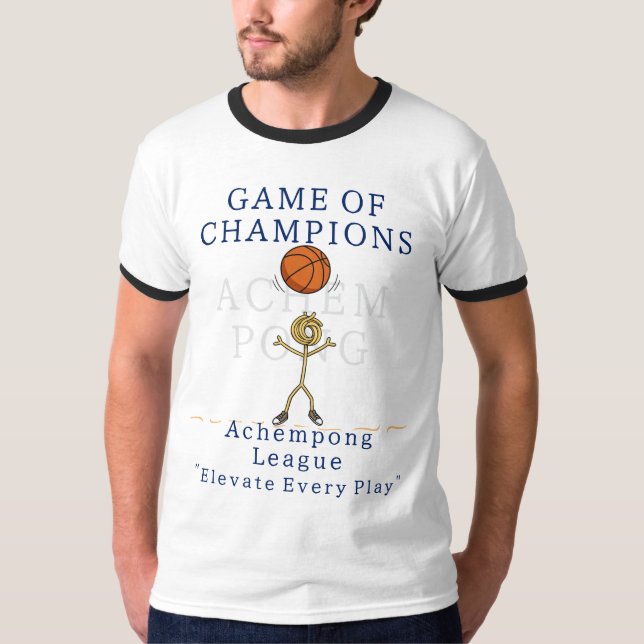 Spelet Champions Achempong Basketball Personalize T Shirt (Framsida)