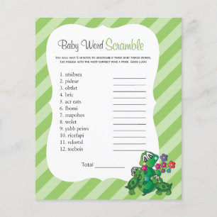 Spelet Cute Turtle Baby Shower Flygblad