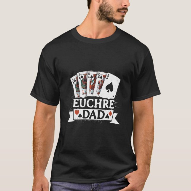 Spelet Euchre Pappa Far Card T Shirt (Framsida)