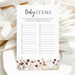 Spelet Fall Wildblomme Baby Shower Baby Items (Bar