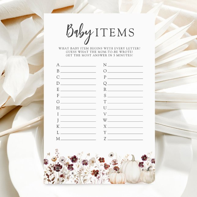 Spelet Fall Wildblomme Baby Shower Baby Items (Bar (Skapare uppladdad)