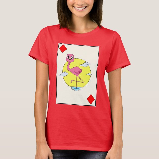 Spelet Flamingo Poker Poker Card T Shirt (Framsida)