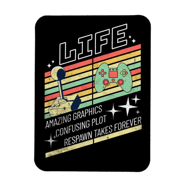 Spelet för Life-funny Retro Gamer Magnet (Vertikal)