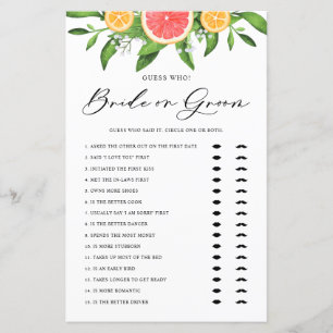 Spelet Grapefruit Bride eller Groom Möhippa