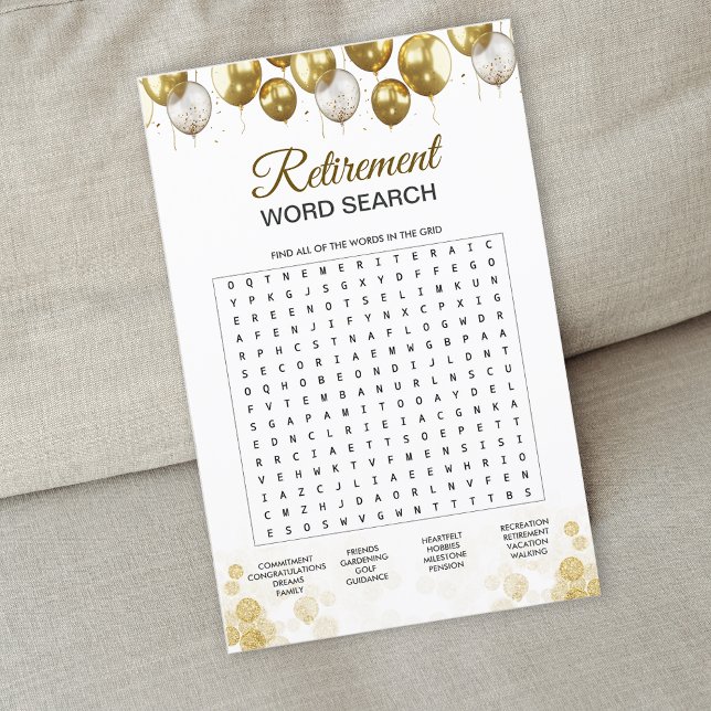 Spelet guld Balloon Lycklig Pension Party (Gold Balloon Happy Retirement Party Game)