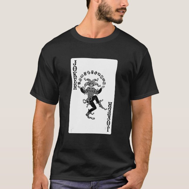 Spelet Joker Casino Poker Card Spelar svart T Shirt (Framsida)