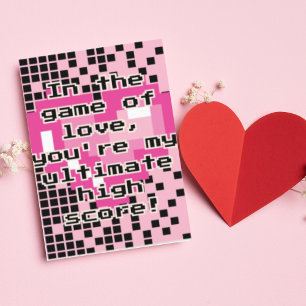 Spelet Kärlek Cute Hearts Gamer Valentindagen Helgkort