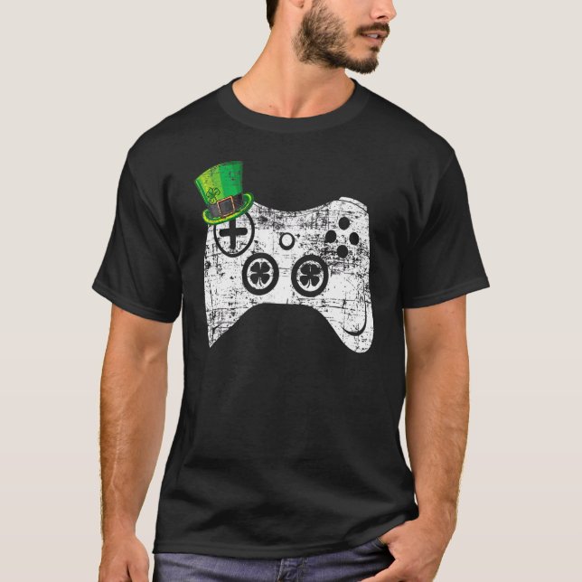 Spelet Leprechaun St patricks day Gamer Kids B T Shirt (Framsida)
