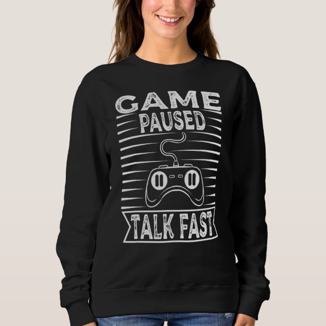 Spelet manar Pausat Talk Fast Console Spelar in T Shirt (Framsida)