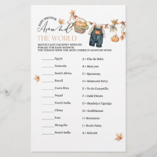 Spelet Modern Pumpkin Fall Baby Shower