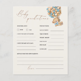 Spelet nalle Predictions and Advice Baby Shower