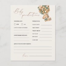 Spelet nalle Predictions and Advice Baby Shower