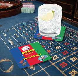 Spelet Natt Party drinks Mat Games Underlägg Papper Kvadrat