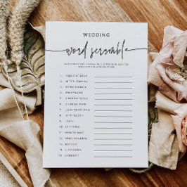 Spelet Ord för möhippa-aktivitetskort Inbjudningar