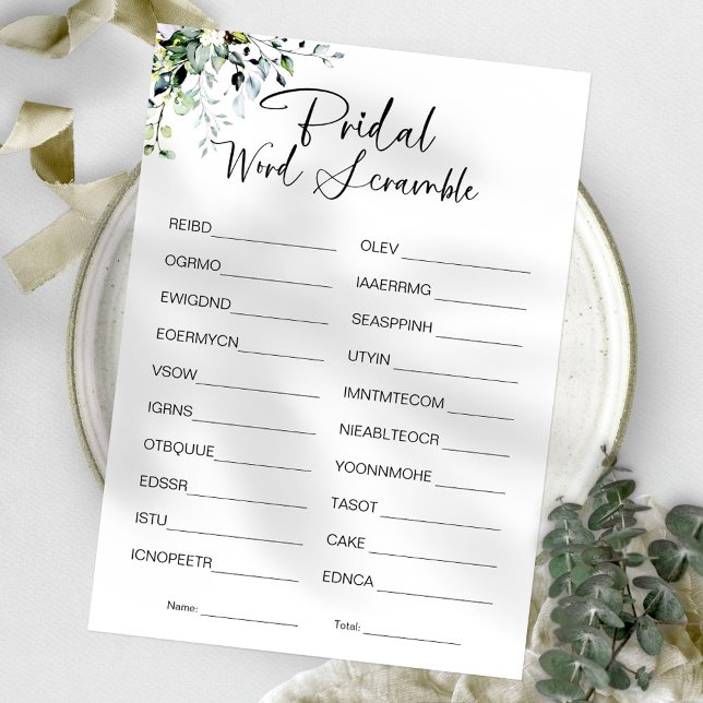 Spelet Ord Scramble Möhippa Inbjudningar (Skapare uppladdad)