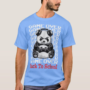 Spelet över Back to school Funny Panda Bear Gamer T Shirt