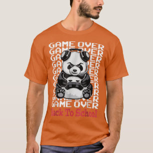 Spelet över Back to school Funny Panda Bear Gamer T Shirt
