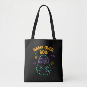 Spelet över Boo Funny Halloween Gamer Ghost Tygkasse