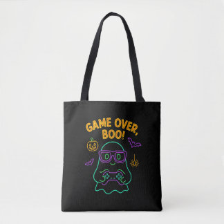 Spelet över Boo Funny Halloween Gamer Ghost Tygkasse