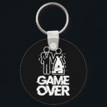 Spelet över Glitch Bride Groom Funny Bröllop Nyckelring<br><div class="desc">Spelet över Glitch Bride Groom Funny Bröllop</div>