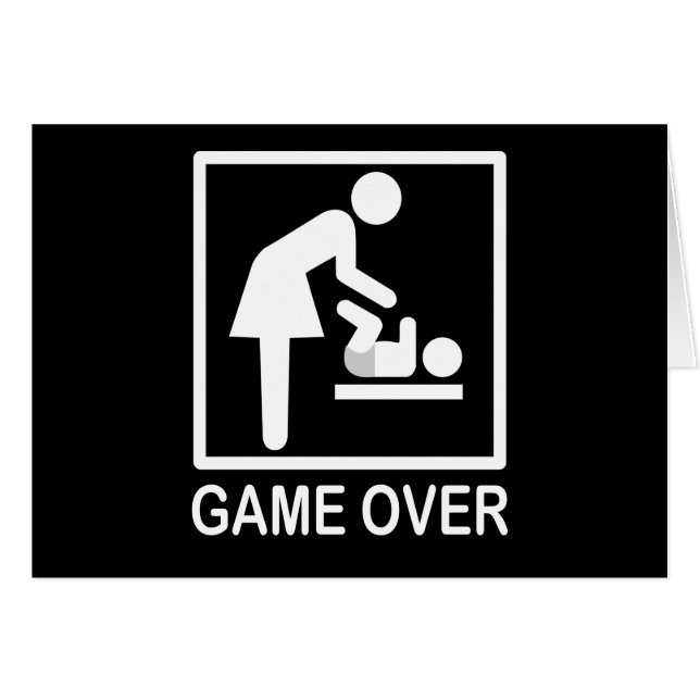 Spelet över Mamma, svart och vitt bildspel Hälsningskort (Framsidan Horizontal)