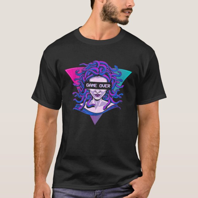 Spelet över Medusa Indie Alt Aesthetic Vaporwave E T Shirt (Framsida)