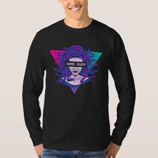 Spelet över Medusa Indie Alt Aesthetic Vaporwave E T Shirt (Framsida)