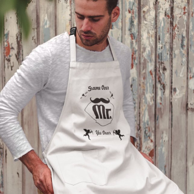 Spelet över Mustache Apron Långt Förkläde (Skapare uppladdad)
