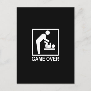 Spelet över Pappa-funny Pictogram Vykort