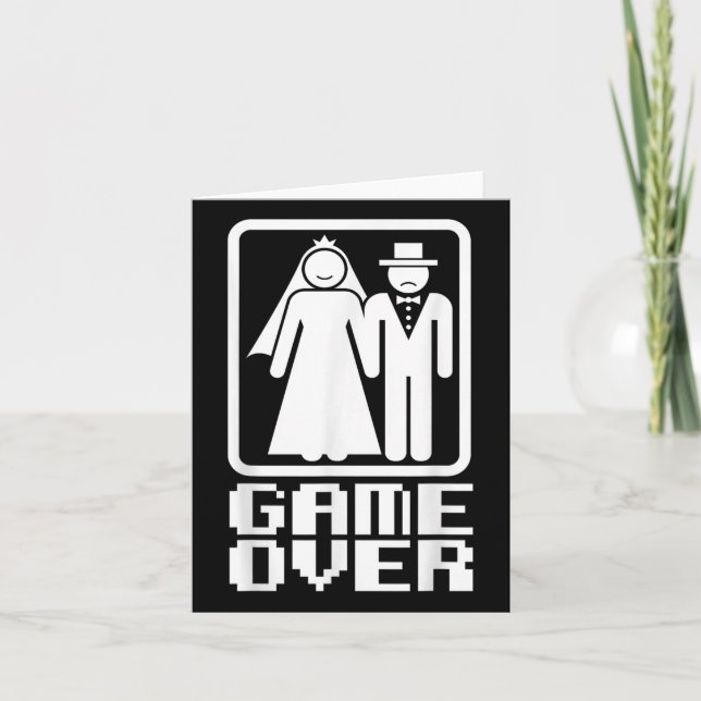 Spelet över Shirt Funny Bröllop Bride Groom Gamer  Kort (Framsida)