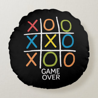 Spelet över Tic-Tac-Toe Rund Kudde