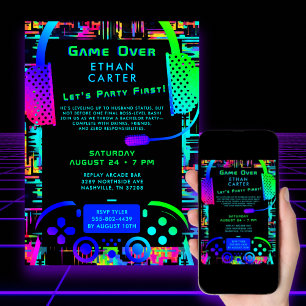 Spelet över videokameremat för Bachelor-partiet Inbjudningar