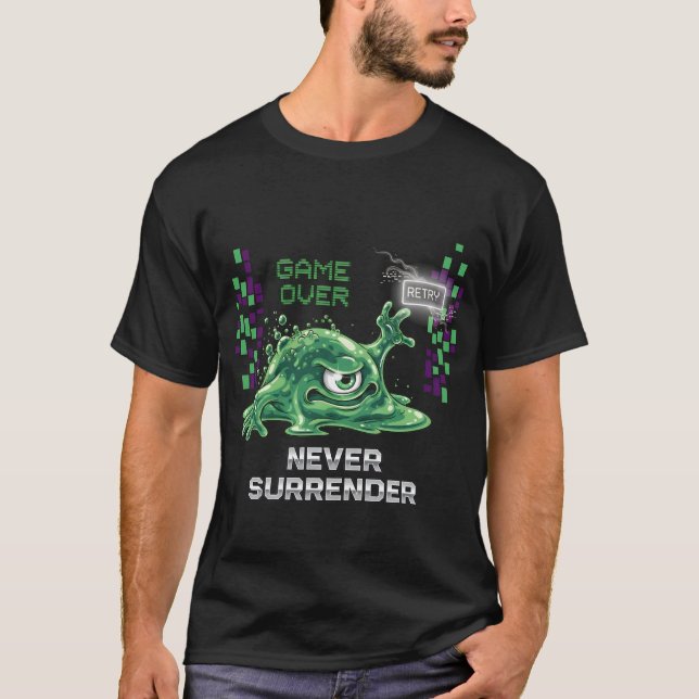 Spelet överger aldrig Retro-spel T-Shirt | F (Framsida)
