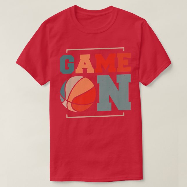 Spelet på basketbollens speldagsrörelse t shirt (Design framsida)