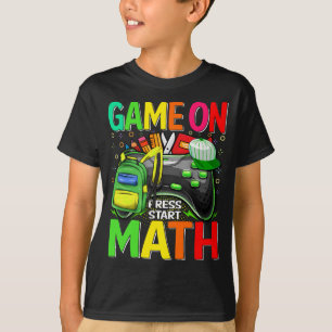 Spelet på Math First Day Gamer Back to school T Shirt