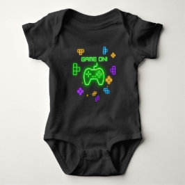 Spelet på nybörjare grönt, blått och gult baby t shirt