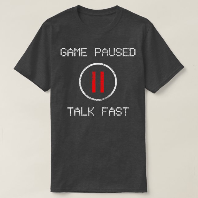 Spelet pausat, roligt spelspelarpresentt t shirt (Design framsida)