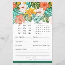 Spelet Prediktions and Advice Tropical Baby Shower