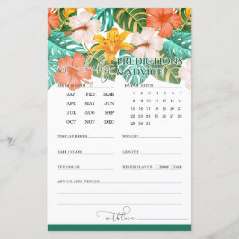 Spelet Prediktions and Advice Tropical Baby Shower
