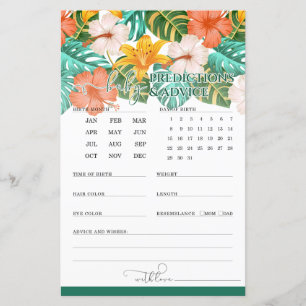 Spelet Prediktions and Advice Tropical Baby Shower