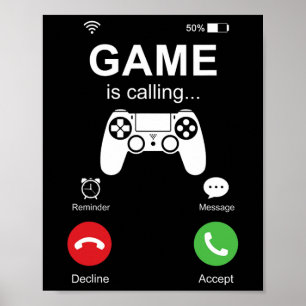 Spelet ringer upp Manar för att spela spel i spela Poster