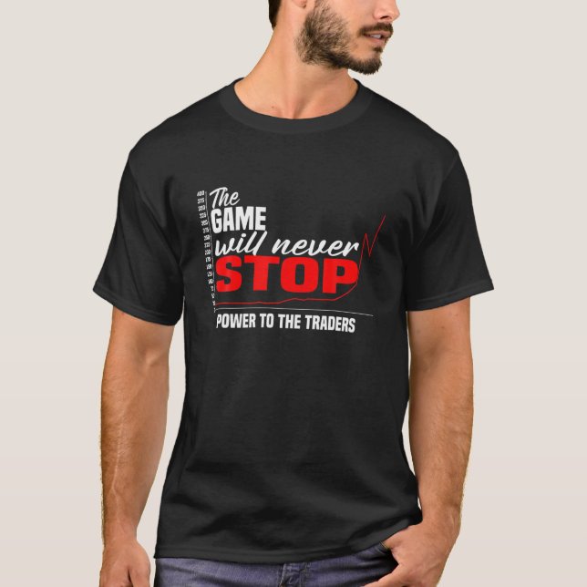 Spelet slutar aldrig! Befogenhet till näringsidkar T Shirt (Framsida)