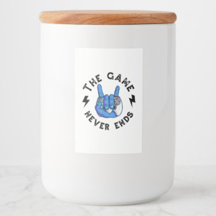 Spelet slutar aldrig mat etikett