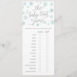 Spelet "Snowflake Baby Shower Game Card" i baby