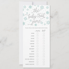 Spelet "Snowflake Baby Shower Game Card" i baby